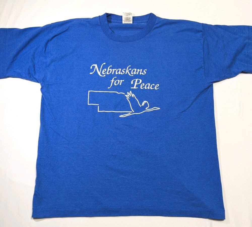 Nebraskans For Peace T Shirt Fruit Of The Loom Best Vintage Single Stitch 90s